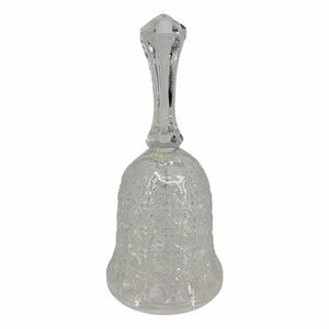 Pressed Glass Bell with Faceted Handle - Clear